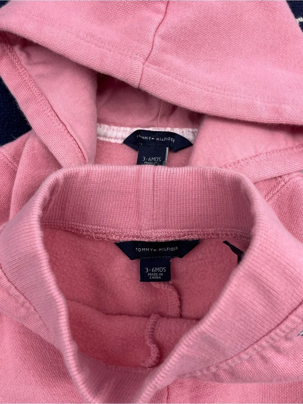 Tommy Hilfiger Pink Hooded Zip Sweatshirt & Jogger Pants Set Size 3-6 Months